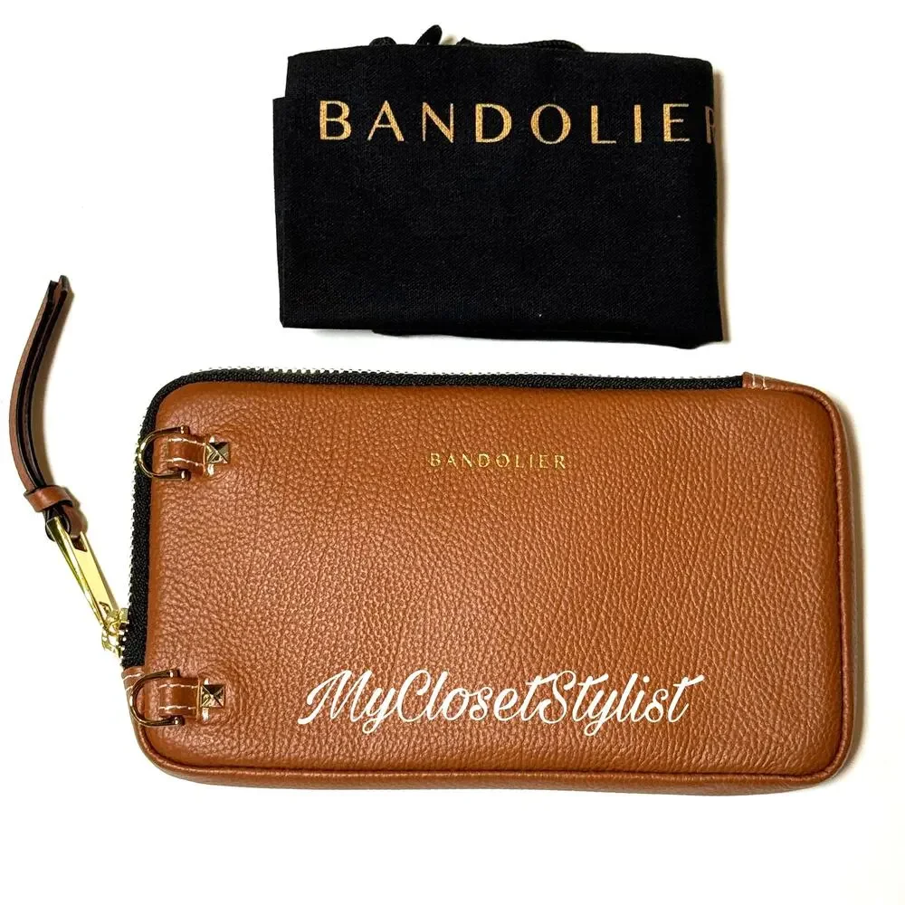 NEW RARE Bandolier Expanded Genuine Leather Zipper Pouch! Sienna